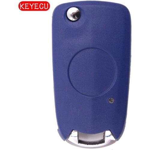 KEYECU Replacement Shell Modified Folding Flip Remote Key Case Side 1 Button for Fiat