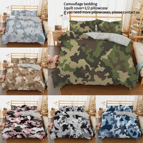 Green Grey Beige Double Bed Duvet Cover Camouflage Boys Single Bed Cover Black White Quilt Cover Creative Queen Bedding Set