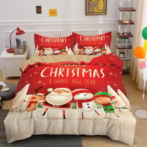 Merry Christmas Bedroom Decoration Duvet Cover Sets Cartoon Bedding Set Comforter Quilt Covers 2/3PCS With Pillowcase