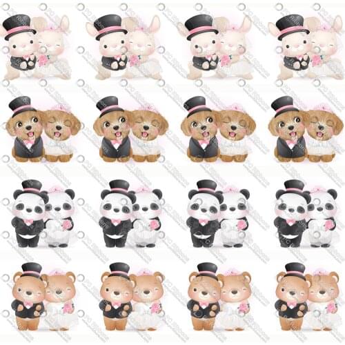 1-1/2" DIY Handmade Materials Wedding Bear Printed Custom Design Ribbons for Crafts Hair Bow Lanyard/Grosgrain/Satin Ribbon