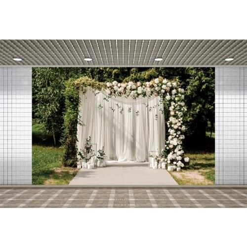 Lyavshi Wedding Photocall Green Trees White Curtain Flowers Vine Candle Photography Backgrounds Birthday Backdrops Photo Studio