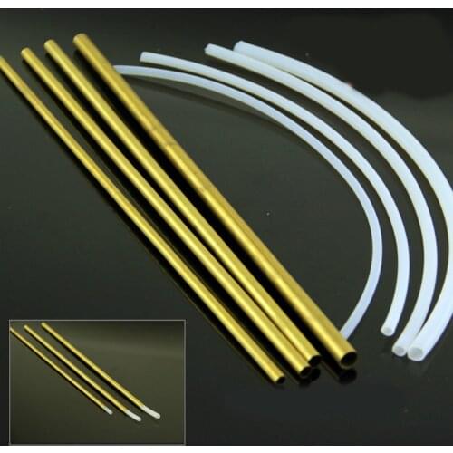 3.18mm 4mm 4.76mm 6.35mm Shafting Copper Sleeve PTFE Tube Assembly Length 300mm Shaft Bushing Parts for RC Boat Model Soft Shaft