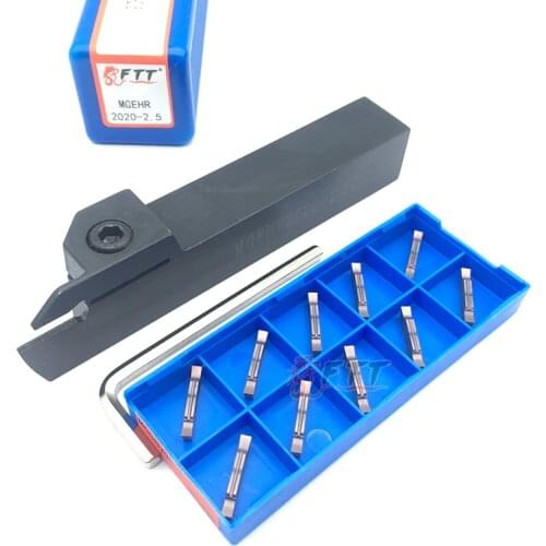 MGGN250 C YC1125 Carbide Inserts High Quality + MGEHR2020-2.5 Lathe Cut-Off Grooving Parting Tool Holder Wrench Turning Tool Set