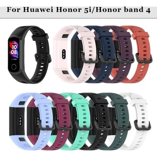 ZENHEO Soft Silicone colourful Wristband For Huawei Band 4/Honor Band 5i Smart Band Replacement For Honor Band 5i Watch Strap