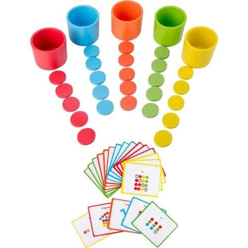 Counting Cups Montessori Color Sorting Educational Game Set of