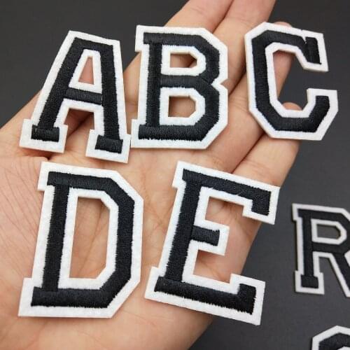 Embroidery Patches 26 English Alphabet Letter Number Stickers Applique Iron On Patch For Clothing Badge Paste For Clothes Hats
