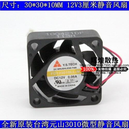 NEW Y.S.TECH FD123010LL-N 3010 12V 0.06A 3CM cooling fan