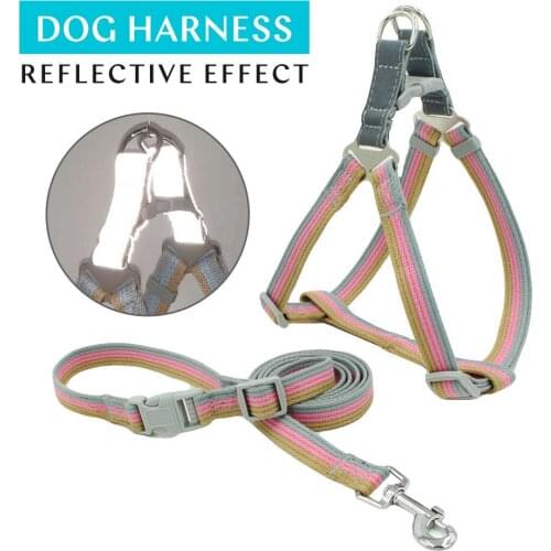 Nylon Reflective Dogs Harness Leash Explosion Proof Adjustable Outdoor Walking Running Pet Harnesses Alloy Tripod Dog Accessorys