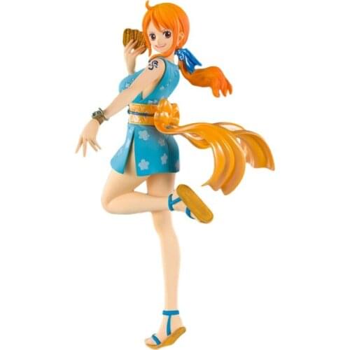 One Piece Nami 14Cm Anime Figure Cute Sweet Cartoon Model Hand-Made Model Decoration Doll Toy Collectibles Pvc Model Toys