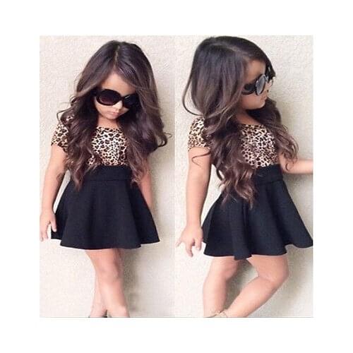 Girls Dresses Spring Summer Fashion Princess Dress Kids Clothes Leopard Print Design for Baby Girls Clothes