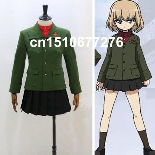 Anime Girls and Panzer katyusha School Uniforms Cosplay Costume Custom-made