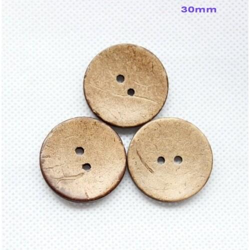 100pcs)30mm Personalized plain coconut buttons natural supplies custom with your own shop name or message 30mm-CO1041