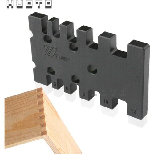 HUOTO Tenon Caliper Metric and Imperial Scale Card Gauge Measuring Tool for Woodworking Pusher Table Saw Flip-chip Engraving Ma