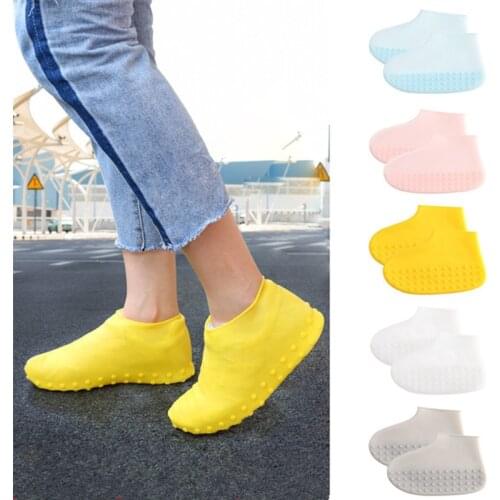 Outdoor Silicone Shoes Cover Waterproof Shoes Raincoat Antiskid Rain Shoe Boots Slip-resistant Silicone Insole For School Hiking