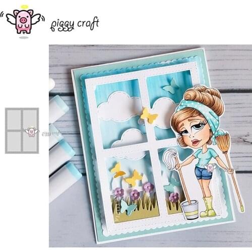 Piggy Craft metal cutting dies cut die mold Photo rectangular frame Scrapbook paper craft knife mould blade punch stencils dies