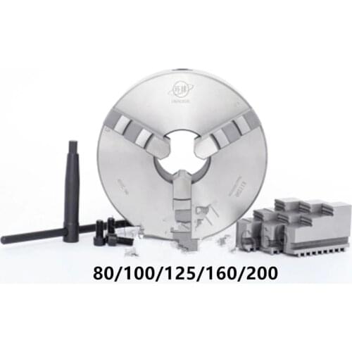 Lathe Chucks K11-80/100/125/160 3 Jaw Lathe Chuck Self Centering Hardened Reversible Tool for Drilling Milling Woodworking