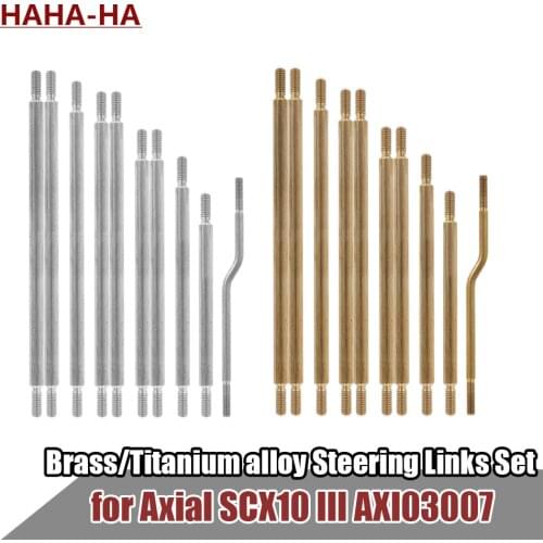 Heavy-duty Brass &Titanium Alloy Chassis Suspension Links Steering Link Panhard Bar for 1/10 RC Crawler Axial SCX10 III AXI03007