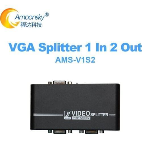 V1S2 VGA switch 2X1 support 1920 * 1080VGA signal output 1 in 2 out video separator for HDTV pc computer laptop monitor