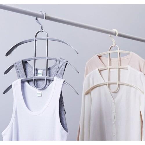 Hanger Three-Layer Creative Hanger Multi-Function Fishbone Drying Rack Multi-Layer Storage Clothes Hanging Clothes Hanging