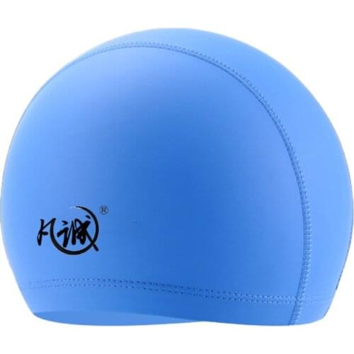 1PC Waterproof Swimming Cap Ear Protection PU Swim Caps Pure Color Adults Men Women Fashion Swimming Loose Hats New