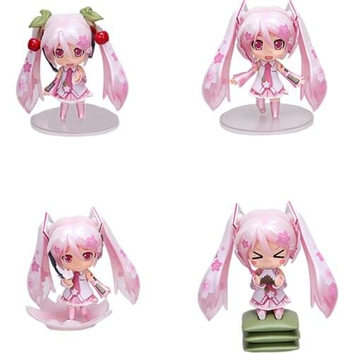 10cm Anime Cartoon Toy Figure Cherry Miku Pink PVC Collectible Model