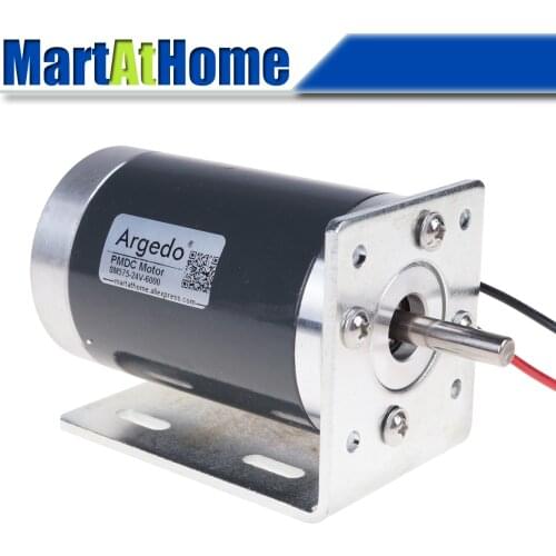 12V 24V Mini Permanent Magnet DC Motor PMDC Support Positive & Negative, Speed Regulation 2000~6000RPM with Bracket
