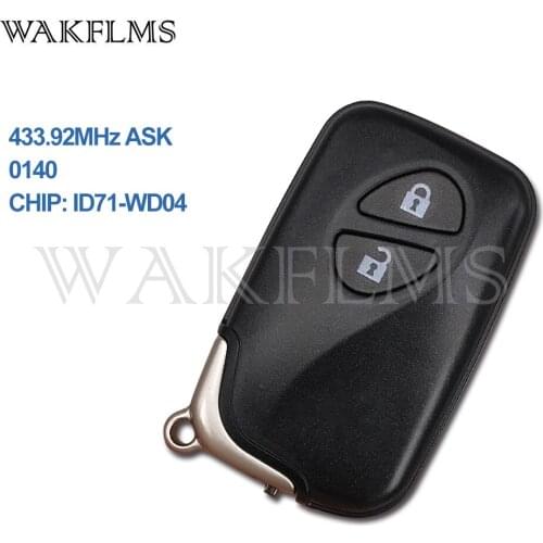 2 Buttons 433.92MHz ASK ID71 WD04 Chip PCB 0140 Smart Key Keyless Go / Entry For Lexus Replace The Genuine Key Replacement