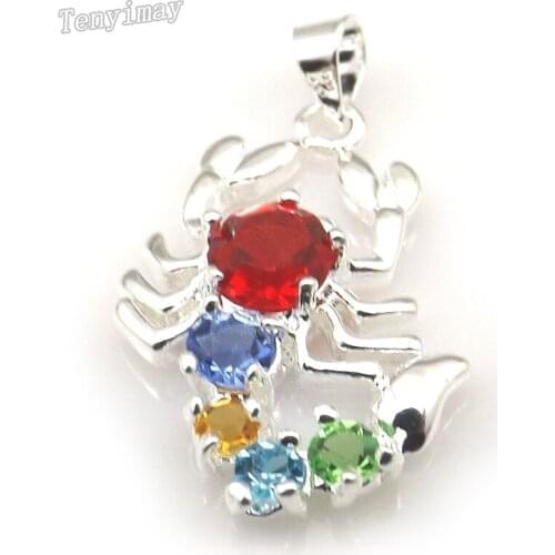 24pcs/lot Mixed Color Rhinestone Scorpion Slide Pendants For Necklace DIY