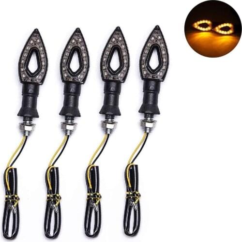 4PCS Motorcycle Turn Signal LED Retro Arrow-Light 12V Universal Tail Flasher Flowing Water Blinker Motorcycle Flashing Lights