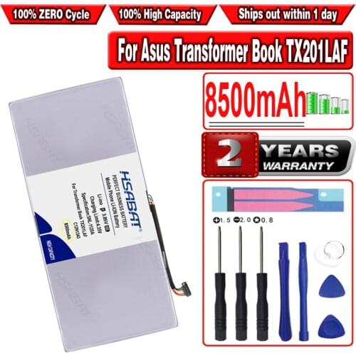 HSABAT 8500mAh C12N1343 Battery for ASUS Transformer Book TX201LAF TX201