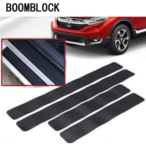 BOOMBLOCK Car Covers Carbon Fiber Stickers Pedal Threshold For Skoda Octavia A5 A7 2 Lexus Bmw F30 X5 E53 F10 E34 Lada Granta