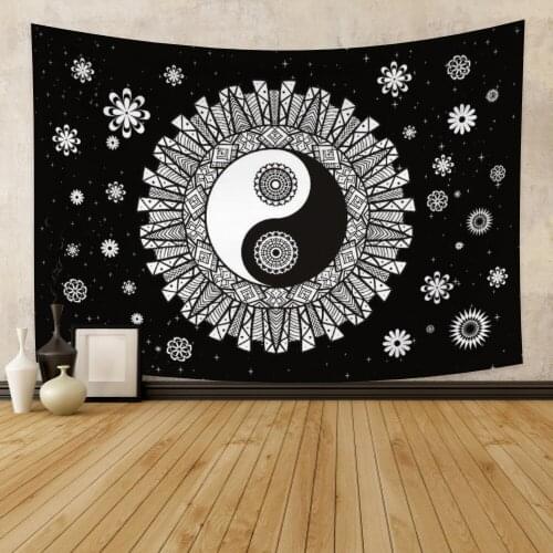 Black Sun with Star Tapestry Vintage Exotic Summer Plant Nature Frame for Bedroom Photography Wall Decor