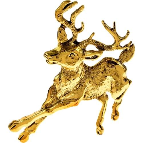 CINDY XIANG 2 Colors Cute Large Deer Brooches for Women Ancient Alloy Animal Elk Brooch Pins Coat Jewelry Kids Christmas Gift