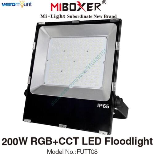 FUTT08 200W RGB+CCT LED Floodlight AC110V 220V MiBoxer IP65 Waterproof Outdoor 2.4G RF Remote WiFi APP Alexa Voice Control