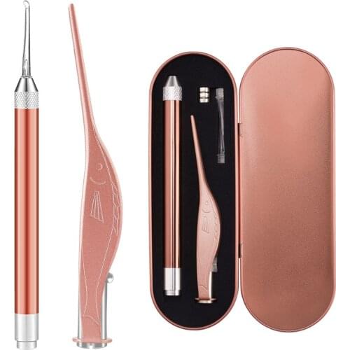 LED Ear Wax Pickers Stainless Steel Earpick Wax Remover Ear Spoon Tweezer Ears Health Care Tool