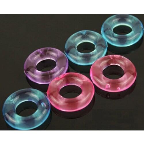 3pcs Colorfull Silicone Time Delay Penis Cock Rings Adult Products Male Sex Toys Crystal Ring for men Color Random