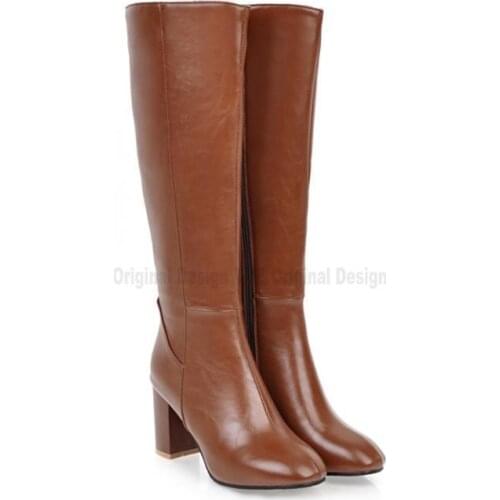 JJoJos BBizarree Adventure Trish Una Brown High Heel Cosplay Shoes Boots Halloween Carnival Cosplay Costume Accessories