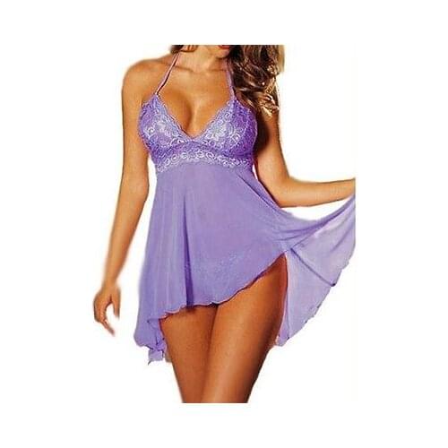 Lace Dress G-string Underwear Nightwear Sleepwear Nighties Babydoll Nightdress 4 Colors Plus Size Women Sexy Lingerie