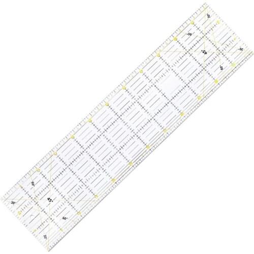 DIY Handmade Patchwork Feet Tailor Quilting Tools Acrylic Material 60*15cm Patchwork Measuring Ruler Seam Sewing Scale Rulers
