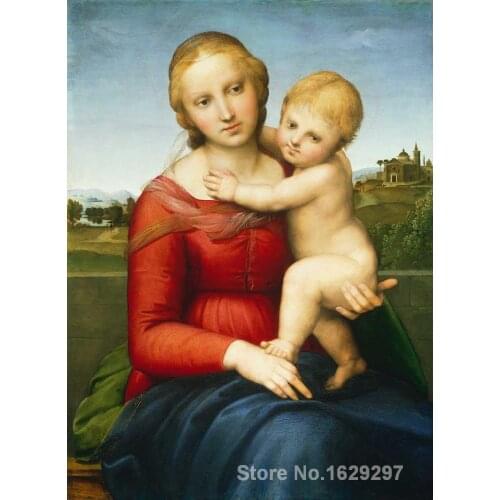 Small Cowper Madonna by Raphael sanzio Canvas art Painting High quality Hand painted