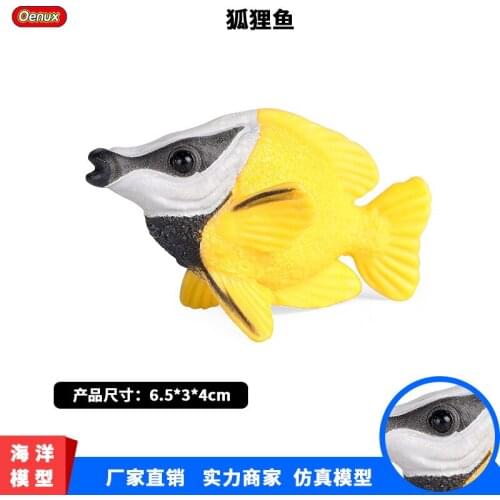 Sea World Small Animals Model Cute Regal Blue Tang Fox Fish Miniatures Aquarium Decoration Action Figures Figurines Kids Toys