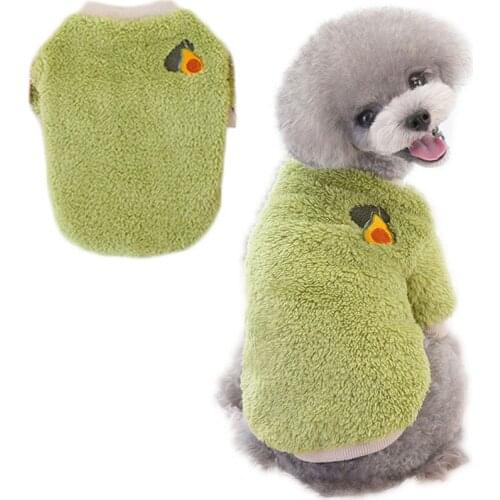 New Fleece Pet Clothes For Dogs Hoodies Winter Fruit Pattern Clothes Sweater Spiral Neckline Puppy Cat Shirt Outfit Sweatshirt L