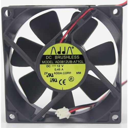 Original genuine 8025 AD0812UB-A73GL 12V 0.45A 8cm cooling fan