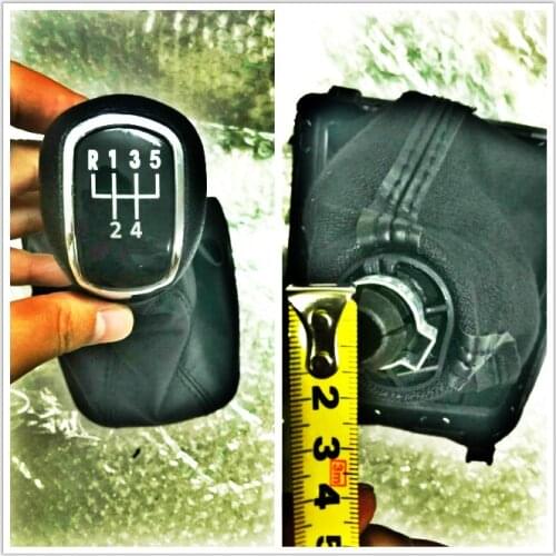 GOOD shipping Car Gear Shift Knob Black Leather Boot 5 Gear for Skoda Superb 3T MKII (08-12) frame is gift