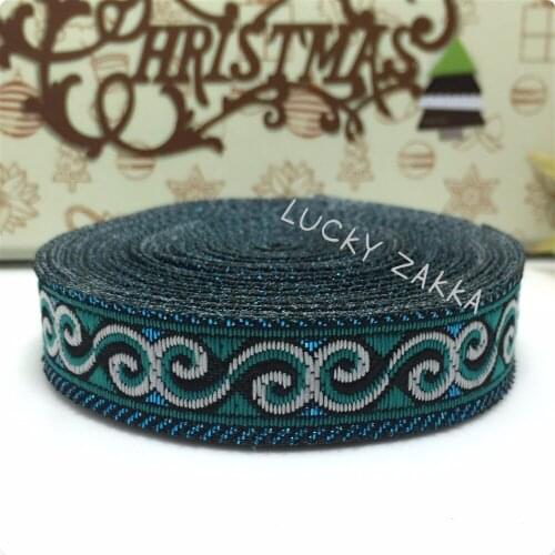 8y/lot 3/4''18mm 100%Polyester Handmade Accessories Woven Jacquard Ribbon Webbing DIY Sewing Garment Tape blue white clouds lace