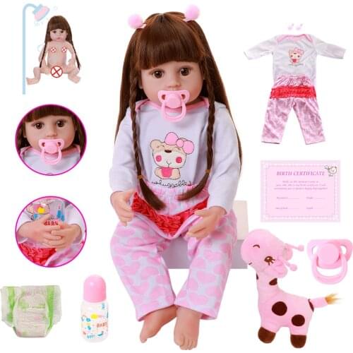 New 56CM 22Inch Reborn Baby Full Body Silicone Toy Very Soft Doll Bath Princess Toy Newborn Dolls Real Soft Touch Birthday Gift