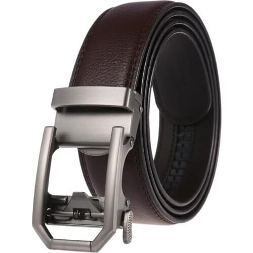 Men Automatic Buckle Belt NEW Mens Leather Ratchet Belt Automatic Sliding Buckle Designer Belt For Men Fashion Male waistband