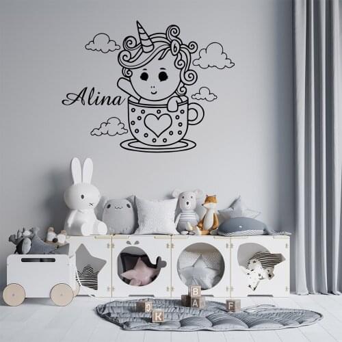 Romantic unicorn Decorative Sticker Waterproof Home Decor For Home Decor Living Room Bedroom Wall Decoration Murals