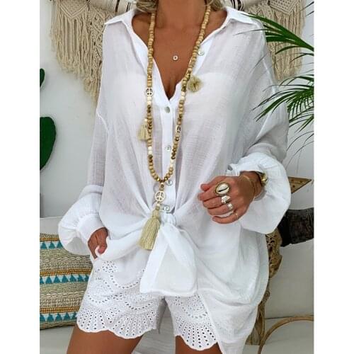 Loose Women Cover Ups Swimwear White Beach Dress Cotton Beach Kimono Coverups for Women Swimsuit Cover Up Beach Dress 2021 New