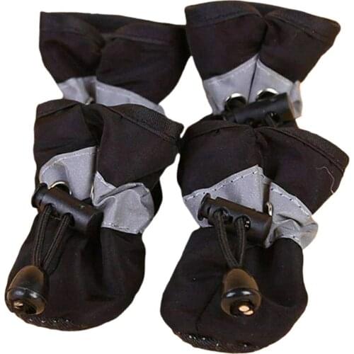 4pcs/set Waterproof Winter Pet Dog Shoes Anti-slip Rain Snow Boots Footwear Thick Warm For Small Cats Puppy Dogs Socks Booties